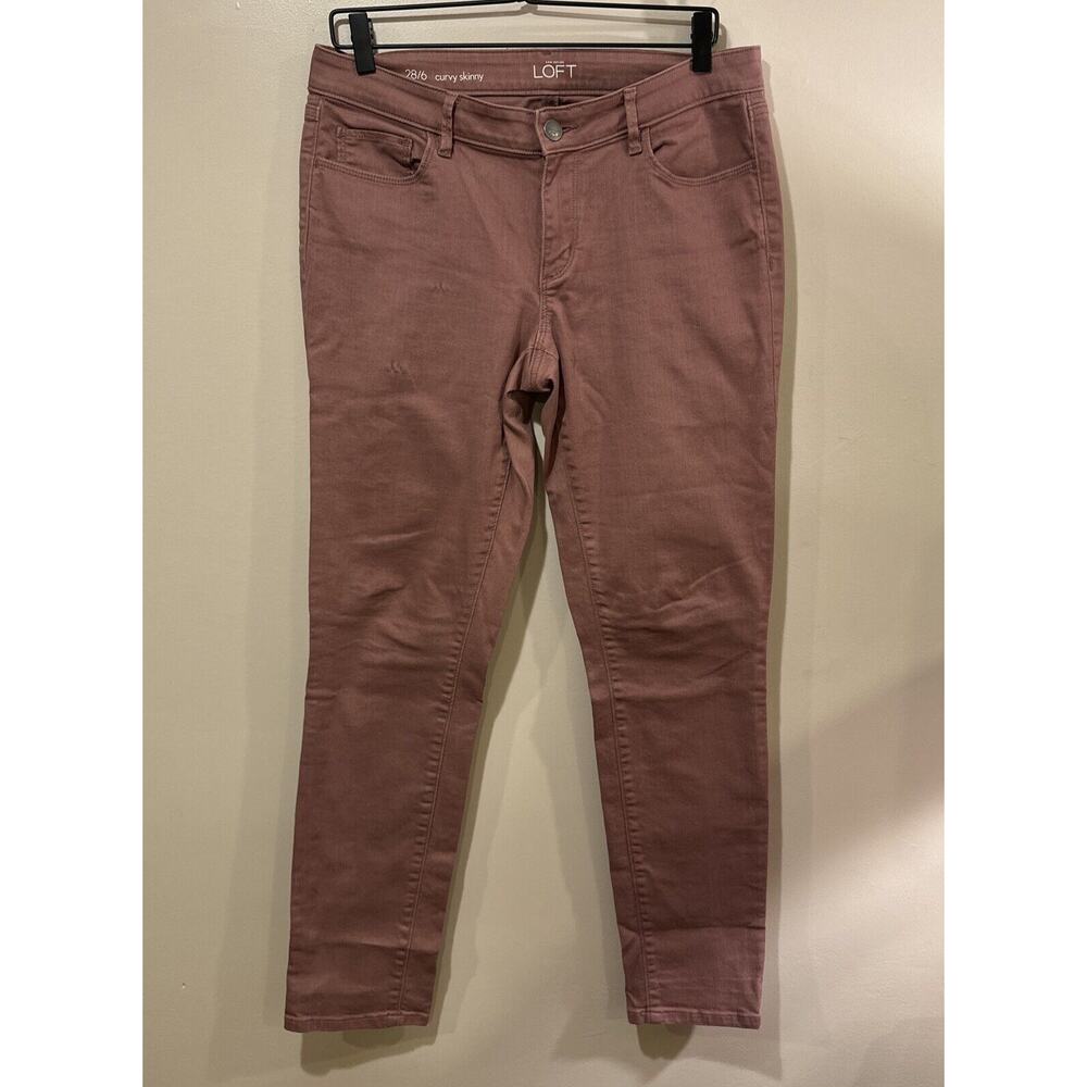 NWT New Ann Taylor LOFT Women's Size 28 6 Curvy Skinny Crop Jean in Dusty Pink